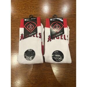 Lot of 2 Sz M Los Angeles Angels MLB Clubhouse Athletic Socks Youth 1-6 Women -8